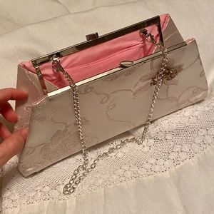 Vintage Pink Satin Evening Bag Purse